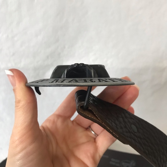 Monster Half Marathon Buckle Justin Leather Belt - Picture 6 of 10